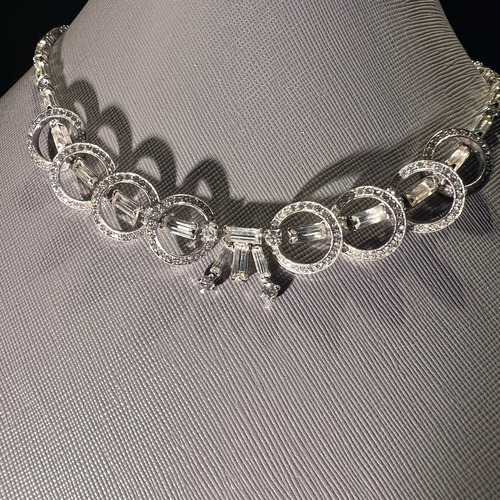 Highly Unique Vintage Silver Crystal Necklace